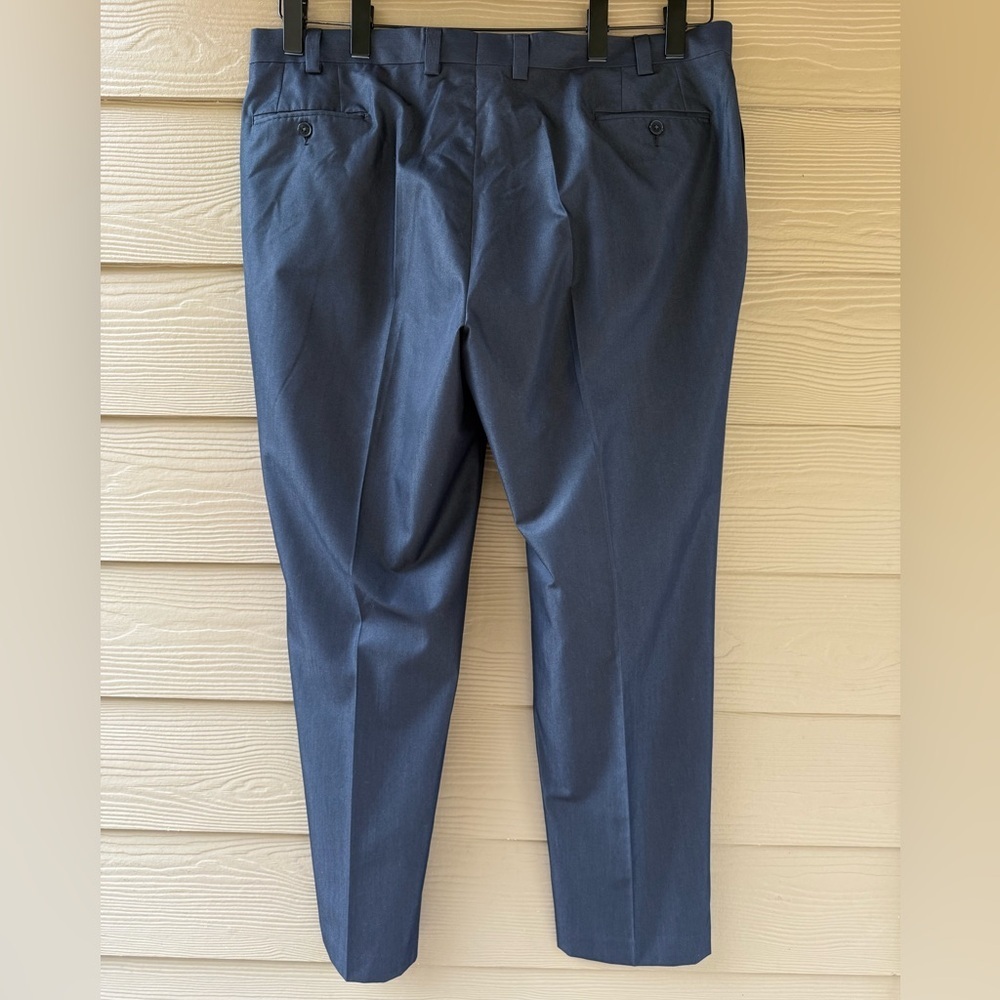 Calvin Klein Mens Slim-Fit Solid Dark Blue Polyester Brand Dress Pants 42W x 32L - Picture 7 of 12